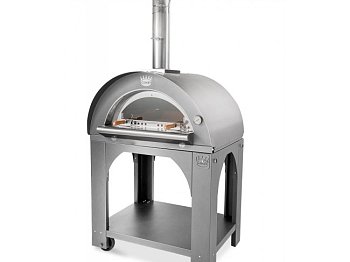 Forno a legna a cottura diretta Pulcinella con tetto inox 80x60