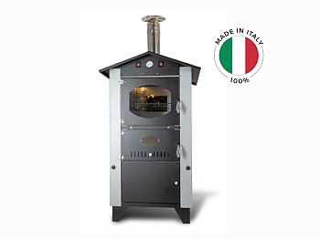 Forno da esterno Garden 1500 silver Rossofuoco con carrello integrato