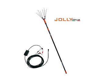 Abbacchiatore a batteria V34 Jolly Italia con asta telescopica e cavo,  alimentazione da 12V