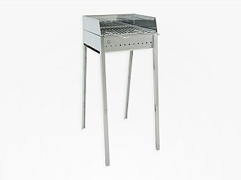 Barbecue a carbone Lisa Stromboli 40x30 portatile in acciaio inox