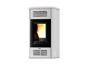 Termostufa a Pellet Anselmo Cola Termo Perla Plus potenza 18,1kW colore bianco