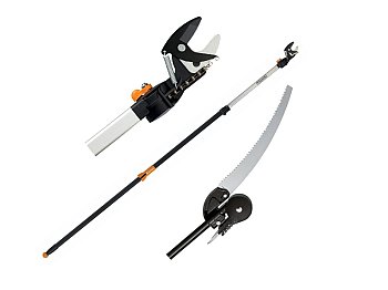 Svettatoio Fiskars UP86 con asta telescopica allungabile da 2,4 a 4m + seghetto