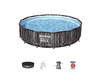 Piscina fuoriterra tonda Steel Pro Max Set 5614Z Bestway 427x107cm con pompa filtro