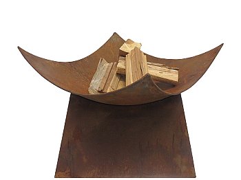 Braciere a legna da esterno Olimpia in acciaio Corten 49x49cm