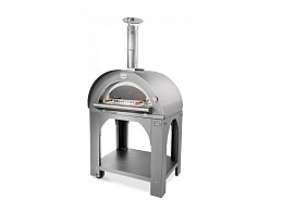 Clementi Forni Four à bois à cuisson directe Pulcinella en acier inoxydable 100x80