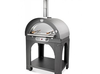 Clementi Forni Four à cuisson directe Pulcinella avec toit en acier inoxydable 100x80 gaz