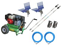 Minelli Kit olivier pour 2 opérateurs Minelli avec motocompresseur Honda et 2 moissonneuses-batteuses
