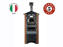 Rossofuoco Four à bois extérieur Raggio 80 brown Rossofuoco avec chariot