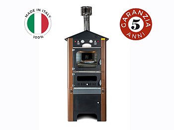 Rossofuoco Four à bois extérieur Raggio 80 brown Rossofuoco avec chariot