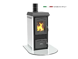 Lincar Poêle à bois Lincar Gioia 470 AZ puissance 6,5kW couleur blanc