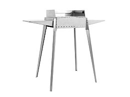 Lisa Lisa Etna Mini Barbecue portable au charbon de bois en acier inoxydable