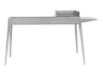 Lisa Lisa Miami Grill 800+400 cm120x30x83 barbecue au charbon de bois à double paroi en acier inoxydable