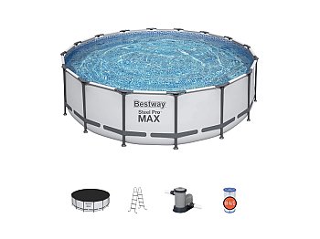 Bestway Piscina da Giardino fuori terra tonda Bestway Steel Pro Max Set 5612Z