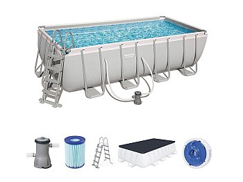 Bestway Bestway piscine hors sol rectangulaire 56670 488x244x122cm avec pompe de filtration