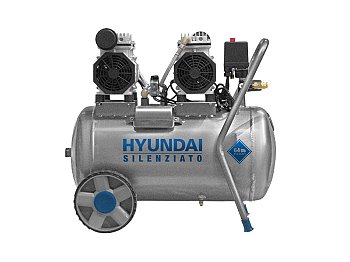 Hyundai Hyundai Oil Free 50Lt double moteur silencieux compresseur électrique 2Hp