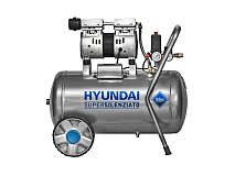 Hyundai Compressore elettrico silenziato Hyundai Oil Free 50Lt doppio motore 1Hp