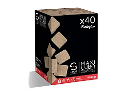 Lisa Briquet maxi cube en fibre de bois 40 pièces 35x27x27 mm Lisa