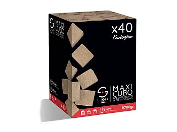 Lisa Briquet maxi cube en fibre de bois 40 pièces 35x27x27 mm Lisa