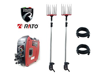 Rato Kit générateur Rato R1250HiS-4 et 2 récolteuses d'olives électriques Saetta
