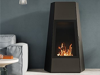 TecnoAir System Cheminée au sol au bioéthanol avec porte Ruby Shanghai puissance 3Kw