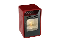 GMR Poêle au bioéthanol Fiammetta Ventilata Junior 3000W chauffage 28sqm bordeaux