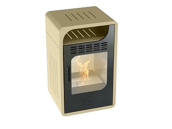 GMR Poêle au bioéthanol Fiammetta Ventilata Junior 3000W chauffage 28m2 beige