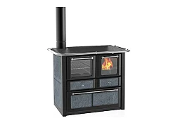 Lincar Poêle à bois avec four Lincar Gaia 149 A VL SX couleur noir classe A+