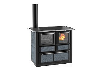 Lincar Stufa a legna con forno Lincar Gaia 149 A VL SX colore nero classe A+