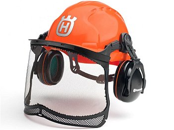 Husqvarna Casque forestier classique Husqvarna avec protège-oreilles et visière en filet
