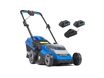 Hyundai Rasaerba a batteria 40V Hyundai 25600 taglio Mulching 2 batterie 20V 2Ah e carica