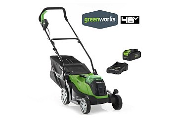 Rasaerba a batteria Greenworks G48LM36 taglio 36cm con batteria 48V 4Ah e carica