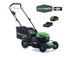 Greenworks Rasaerba a batteria Greenworks GD48LM46 taglio 46cm con batteria 48V 4Ah e carica