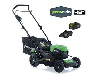 Rasaerba a batteria Greenworks GD48LM46SP semovente batteria 48V 4Ah e carica