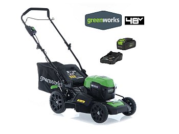Greenworks Rasaerba a batteria Greenworks GD48LM46 taglio 46cm con batteria 48V 4Ah e carica