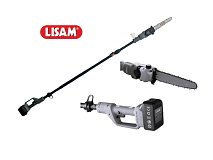 Lisam Potatore su asta telescopica Lisam SkyTronic con 2 batterie 21,6V 4Ah barra 20cm