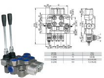 Bondioli & Pavesi Distributeur monobloc en fonte 2 leviers 1/2 type DN préparé pour carry over