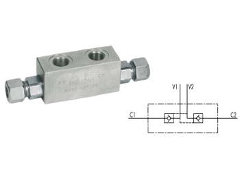 Cermag Vanne de sectionnement pilotée 3/8 GAS double effet en ligne avec ogive