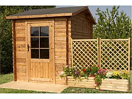 Losa Chalet en bois Elena 250x300x254cm épicéa imprégné en autoclave brun Losa