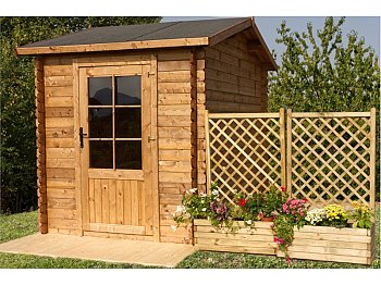 Losa Chalet en bois Elena 250x300x254cm épicéa imprégné en autoclave brun Losa