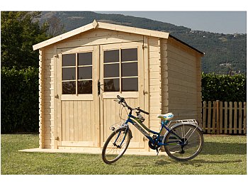 Losa Noemi Losa maison en épicéa brut 28mm d'épaisseur, dimensions 248x248cm blockhaus