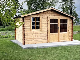 Losa Lisa Wooden Cottage 400x400 épaisseur du mur 28mm double ouverture de la fenêtre et de la porte