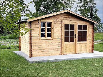 Losa Lisa Wooden Cottage 400x400 épaisseur du mur 28mm double ouverture de la fenêtre et de la porte