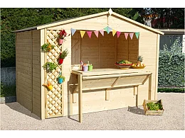 Losa Kiosque Rio 310x184cm parois en épicéa non traité 19mm porte simple Losa