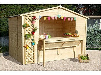 Losa Kiosque Rio 310x184cm parois en épicéa non traité 19mm porte simple Losa