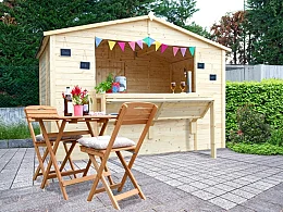 Losa Kiosque Miami 310x300cm parois en épicéa non traité 19mm porte simple Losa