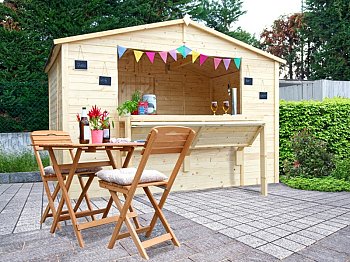 Losa Kiosque Miami 310x300cm parois en épicéa non traité 19mm porte simple Losa