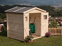 Losa Box pine rough Greta 200x250cm blockhouse roof OSB panels double door Losa