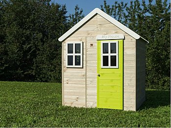 Losa Bamby maison de jeux pour enfants 120x120x155h sapin gris/vert pomme Losa