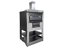 Rossofuoco Four à bois Cube outdoor Rossofuoco 100x90cm inox cuisson directe et indirecte