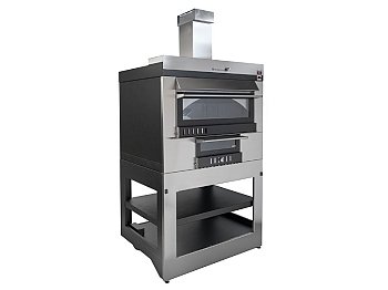 Rossofuoco Four à bois Cube outdoor Rossofuoco 100x90cm inox cuisson directe et indirecte